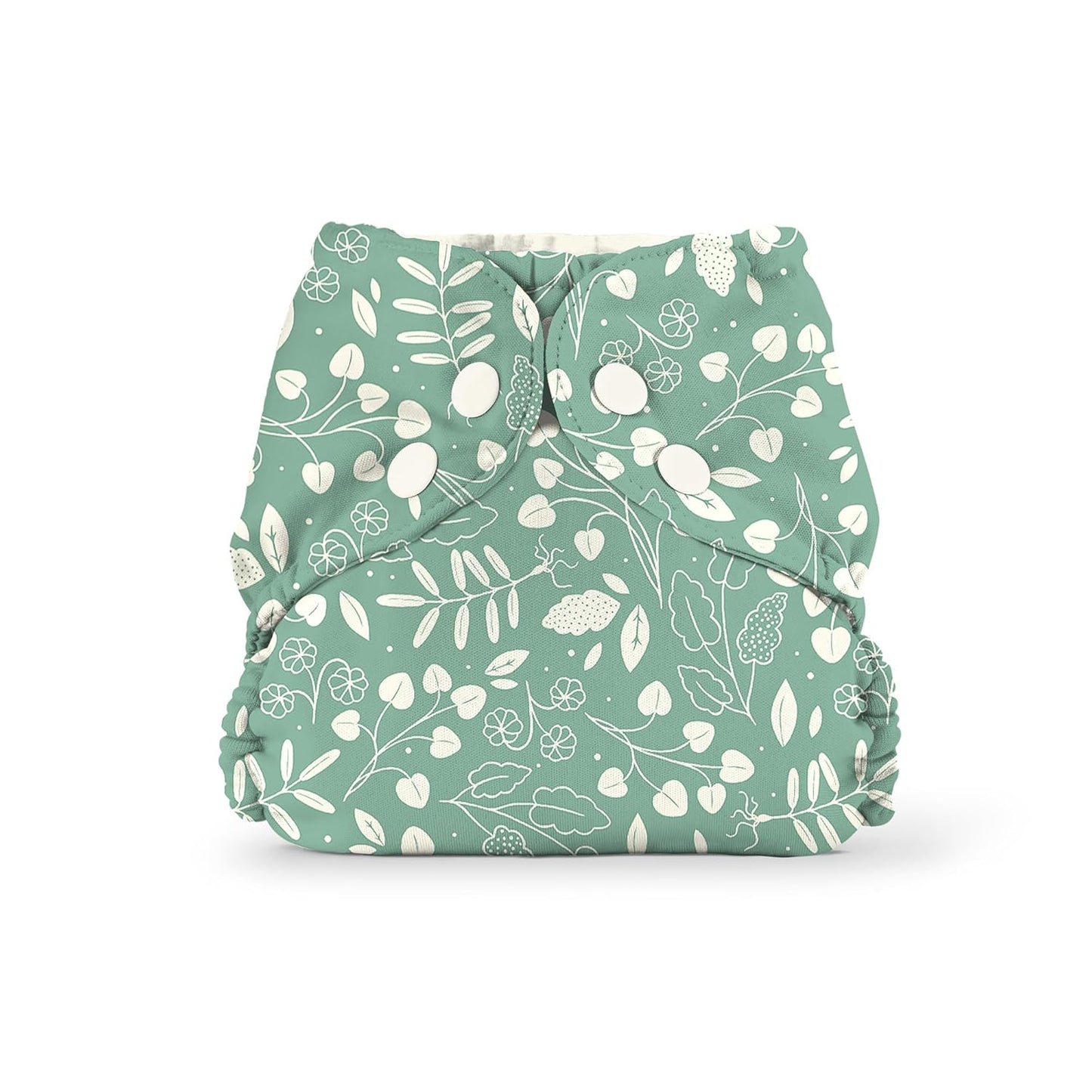 Esembly Cloth Diaper Cover - Reusable Swim Diaper, Waterproof, Breathable - Adjustable Outer Layer Over Absorbent Inner for Blowout Protection - Sea Glass, Size 2 (18-35lbs)