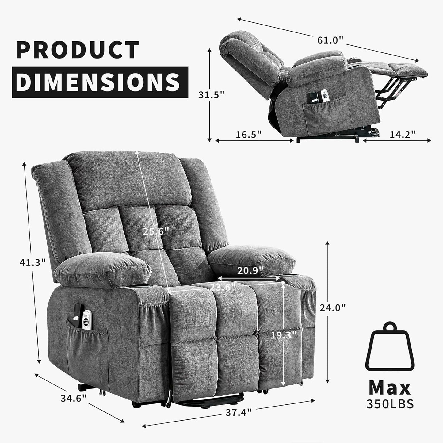 Rocking Recliner Chair for Adults Wide 360° Swivel Rocker Recliner with Cup Holder Nursery Glider with Upholstered Deep Seat Linen Lazy boy Chair for Living Room Browm