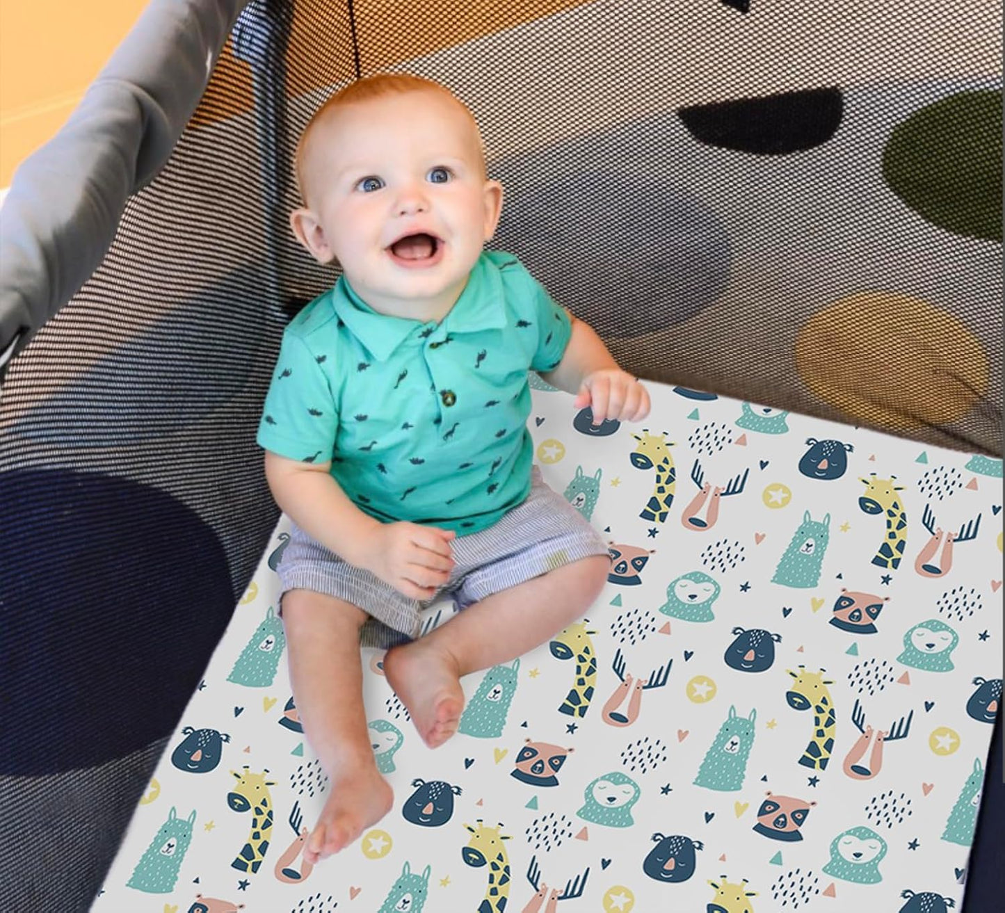 100% Organic Cotton Fitted Sheets for Graco Pack n Play, Babyletto, Pamo Babe, Hiccapop, Dream on Me, Evenflo, Baby Trend, Hygge Hush Portable/Mini Crib/Playards, Beka Bedside Bassinet 2 Pk