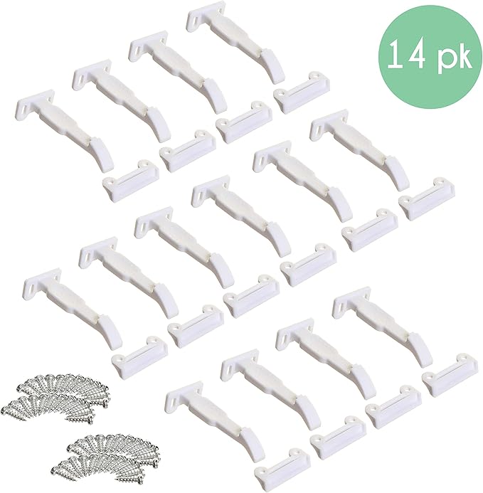 Little Chicks Baby Safety Cabinet and Drawer Locks -14 Pack of Latches - Model CK034