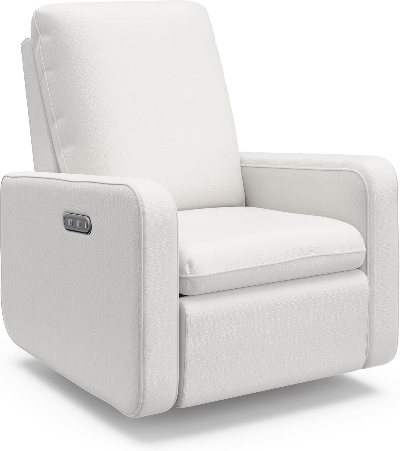 Graco Teddi Power Recliner Swivel Glider, Electronic Power Recline, Oeko-TEX 100 Certified, USB-A & USB-C Charger, Premium Cushioning & Comfort – (Ivory Basketweave)