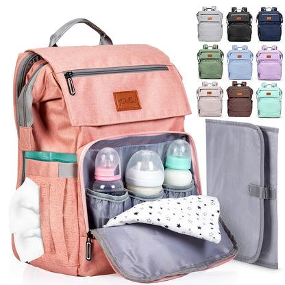 PILLANI Baby Diaper Bag Backpack - Large Waterproof Travel Diaper Bag for Boys & Girls, 16 Organizer Pockets with Changing Pad, Insulated Bottle Pockets & Stroller Straps, Baby Shower Gifts, Dinosaur