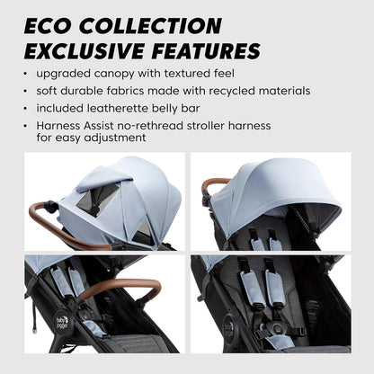 Baby Jogger City Mini GT3 All Terrain Baby Stroller with Forever Air Rubber Tires, All Wheel Suspension, Lightweight Stroller with Magnetic Buckle, No-Rethread Harness, and Foot Brake, Frosted Ivory