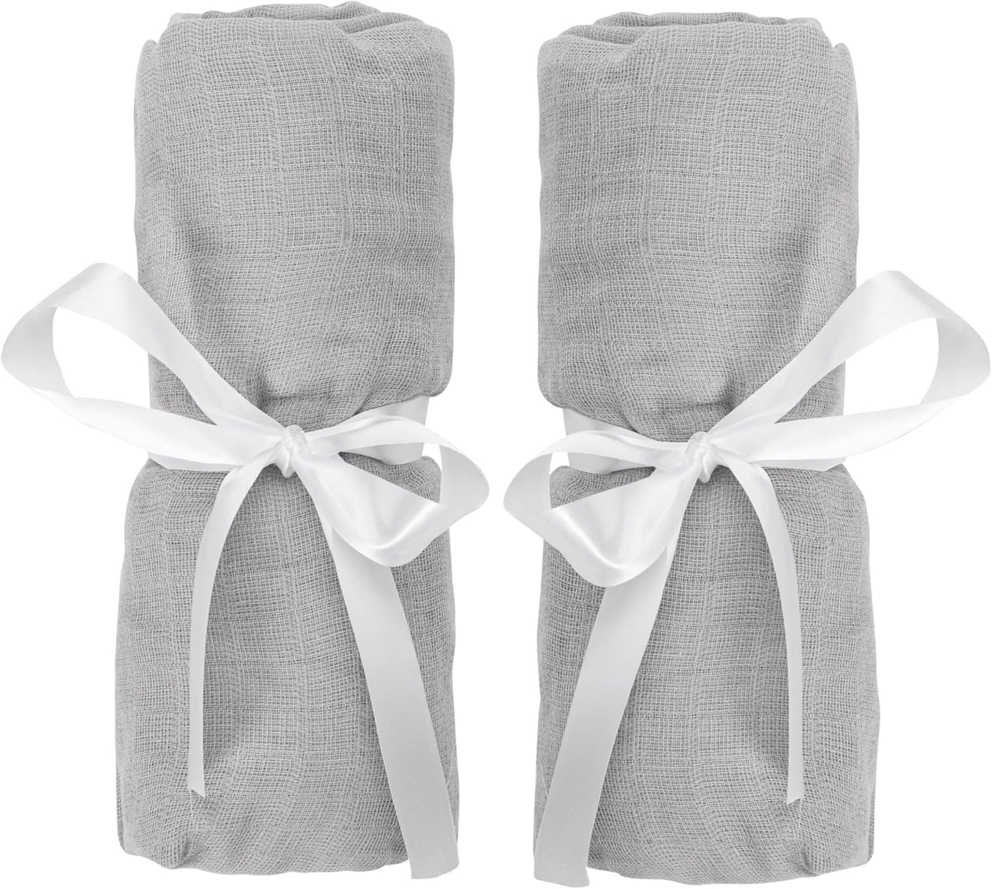 Newton Baby Fitted Sheets for Bassinet & Bedside Sleeper, Essential Bassinet (2-Pack) - Ultra-Breathable, Washable and Ultra-Soft, 100% Muslin, 19" x 35" - Grey