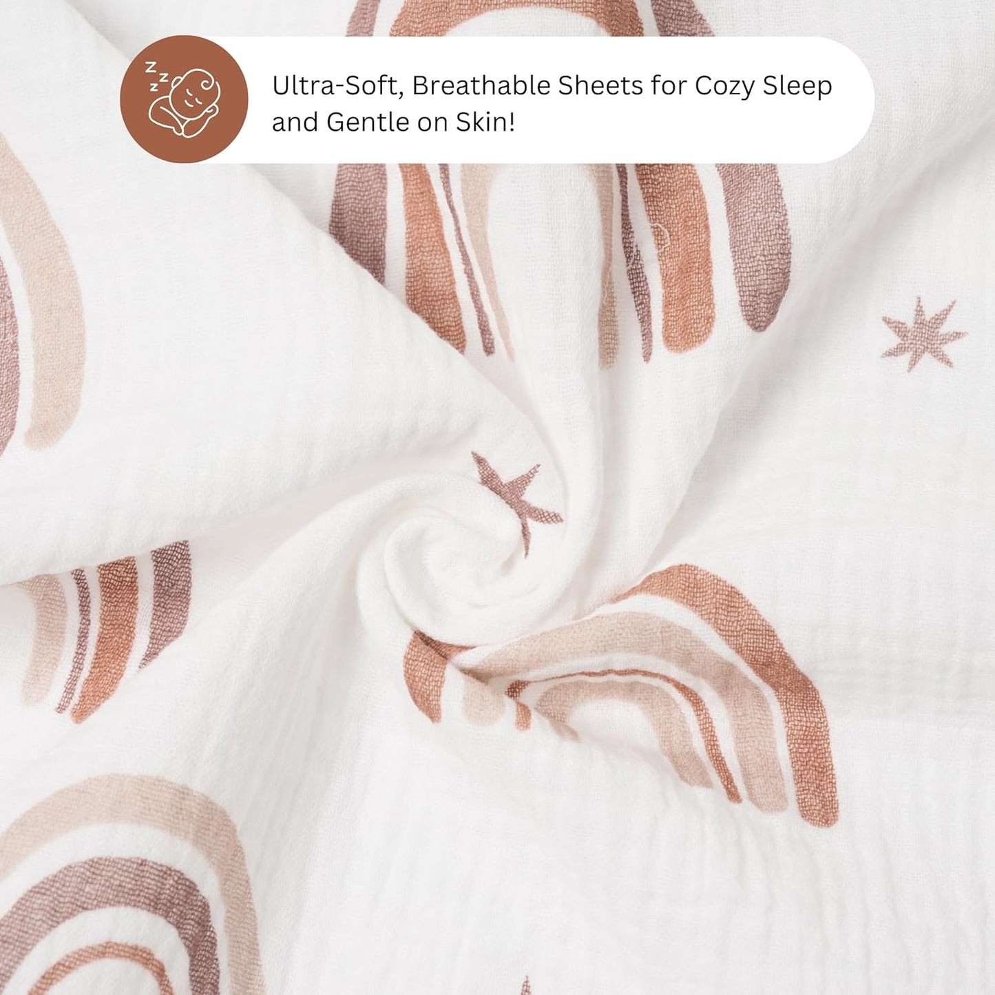 Muslin Bassinet Sheets for Angelbliss, Cowiewie, Amke, Jimglo, Suihuooo, Wayfong Baby Bassinet Bedside Sleeper by TansyPanda, 3PC, 20×33in, Ultra Soft, Breathable, Snug Fit, Unisex Boys Girls, Maadi