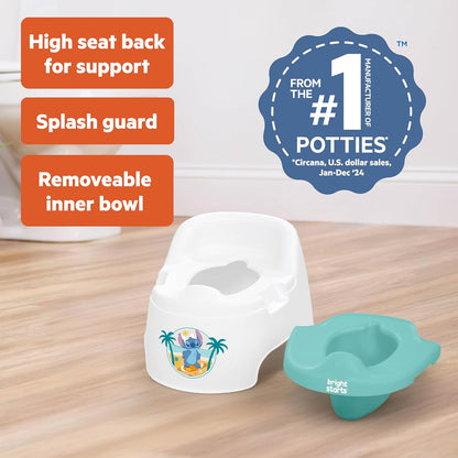 Bright Starts Disney Princess Full Comfort Potty Training Toilet, Easy Clean Removable Bowl, Splash Guard, High Back for Comfort & Stability, Toddlers up to 50 lbs
