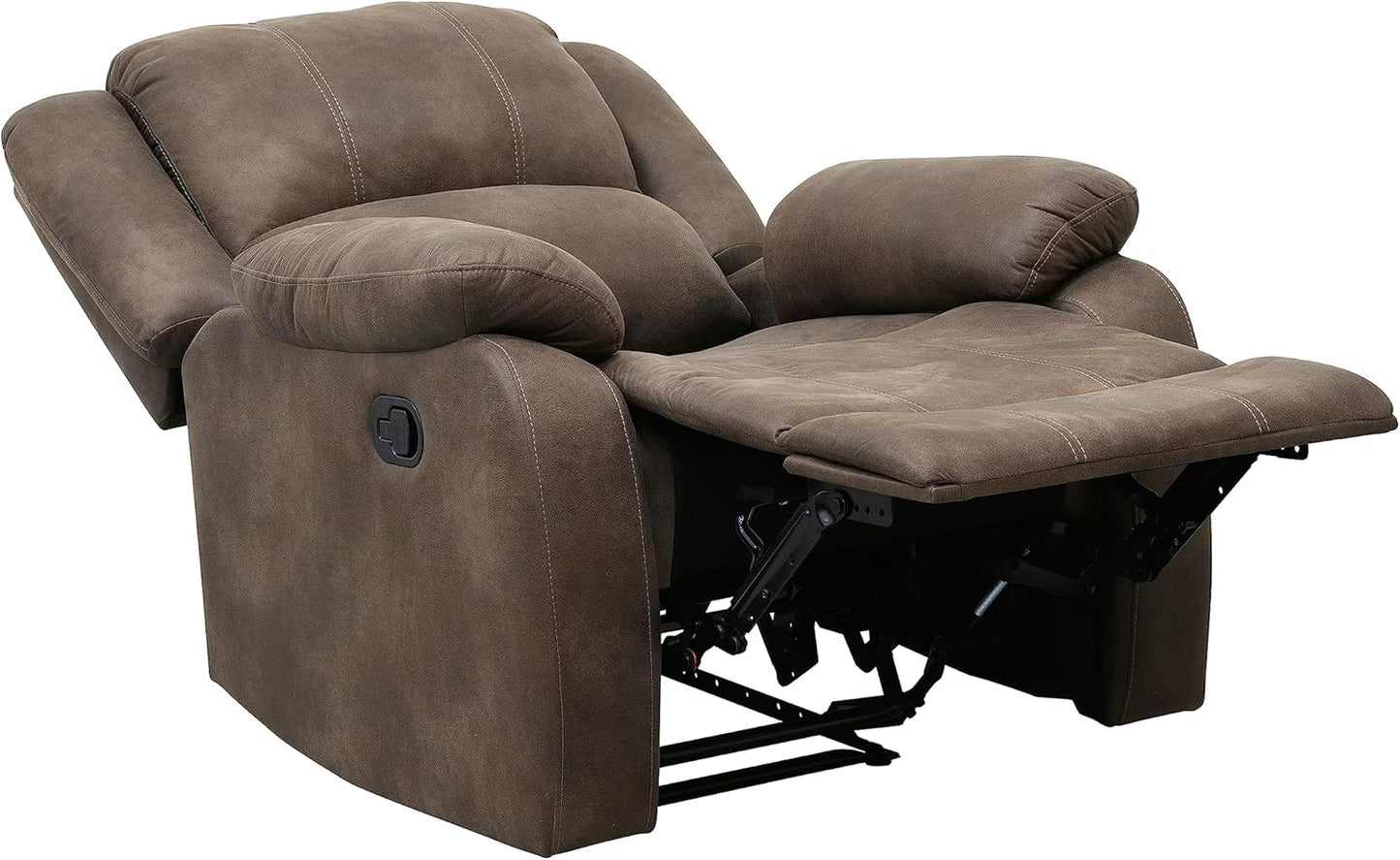 Lexicon Manual Glider Recliner Sofa Chair, Home Theater Seating, Wall Hugger Manual Reclining Nursery Chair for Bedroom/Living Room/Office/Apartment, Grey Chenille