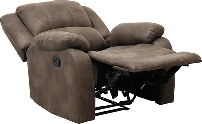 Lexicon Manual Glider Recliner Sofa Chair, Home Theater Seating, Wall Hugger Manual Reclining Nursery Chair for Bedroom/Living Room/Office/Apartment, Grey Chenille