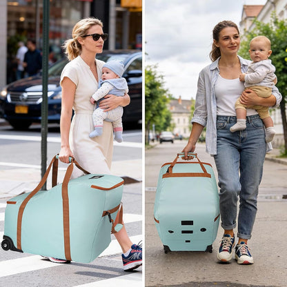 SCTEL Infant Car Seat Travel Bag Fit Doona Car Seat Stroller and Base, Chicco Keyfit 35 and Base, Doona Travel Bag with Wheels, Padded Car Seat Bags for Air Travel, Nuna Travel Bag with Zipper Pocket
