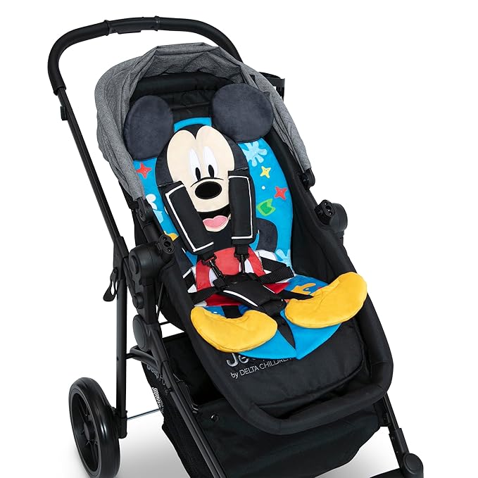 Mickey Mouse Stroller Seat Pad by Delta Children - Universal Stroller Seat Cushion/Liner for Infants and Toddlers - Machine Washable, Blue