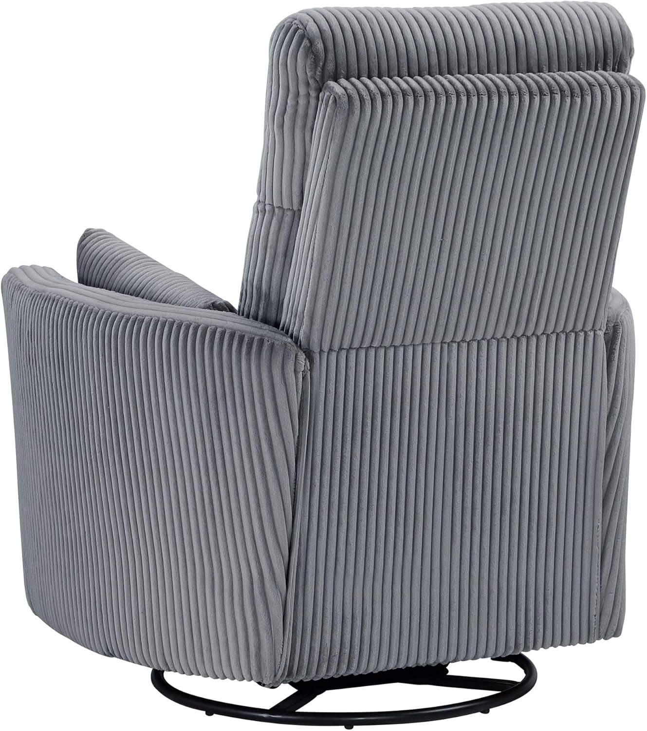 Lexicon Modern Swivel Glider Recliner Chair, Nursery Glider, Corduroy Fabric Upholstery Recliner with 2 Lumbar Pillows, Manual Reclining Sofa Chair for Living Room/Office/Apartment, Beige