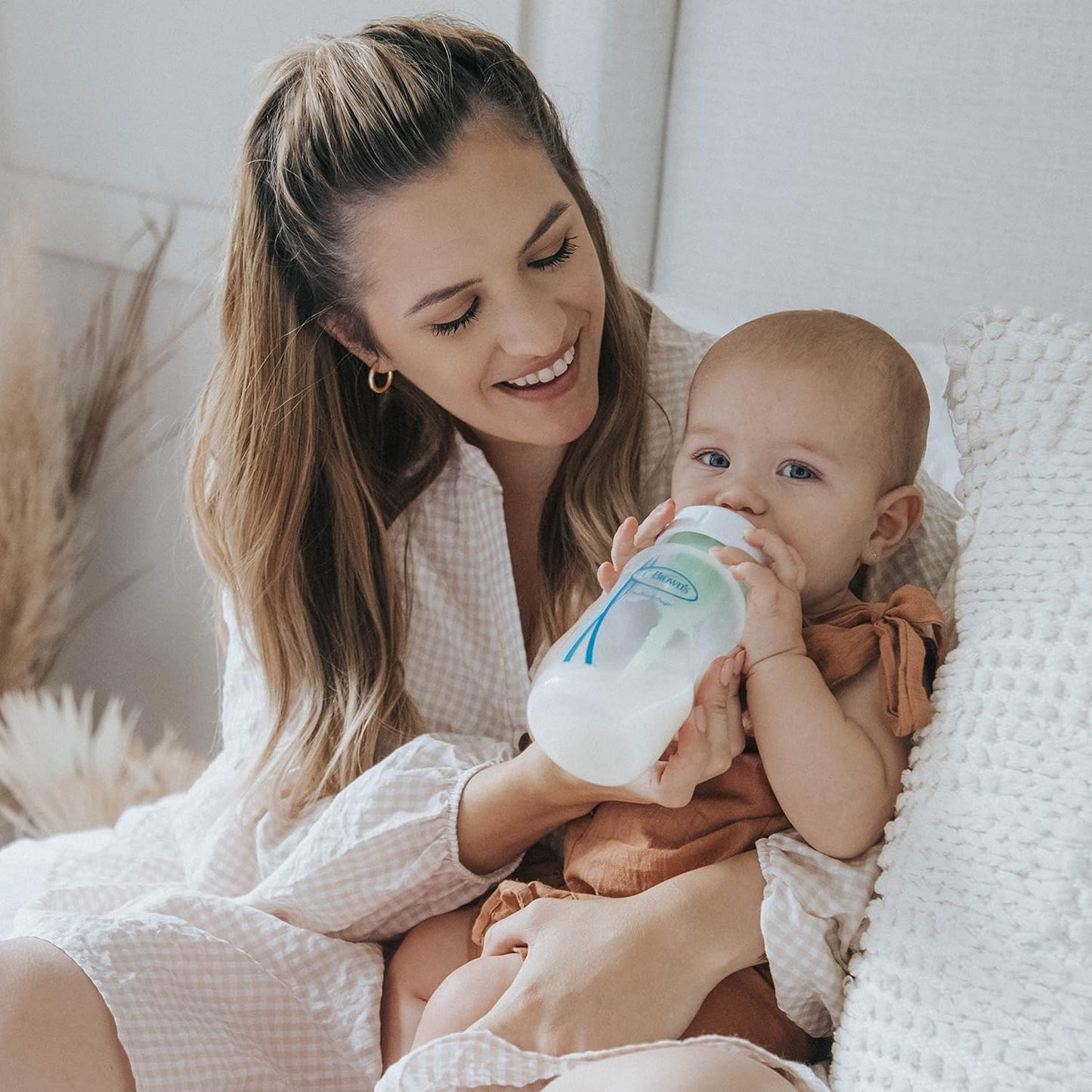 Dr. Brown’s Natural Flow® Anti-Colic Options+™ Wide-Neck Baby Bottles 5 oz/150 mL, with Level 1 Slow Flow Nipple, 4 Pack, 0m+