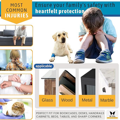 Soft Foam Corner Protectors for Baby, Bed Frame Corner Guards, Sharp Edge Desk Furniture Safety Cover Bumpers for Kids, 3M Adhesive Pre-Taped Rubber Padding Cushion (White, 12 Pack)