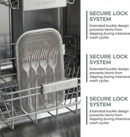 Stainless Steel Dishwasher Basket for Utensils - 18/8 Food-Grade, Custom Fit Size Secure Hold Design Prevents Slipping | Food-Grade Metal & 10-Mesh Drying Tech