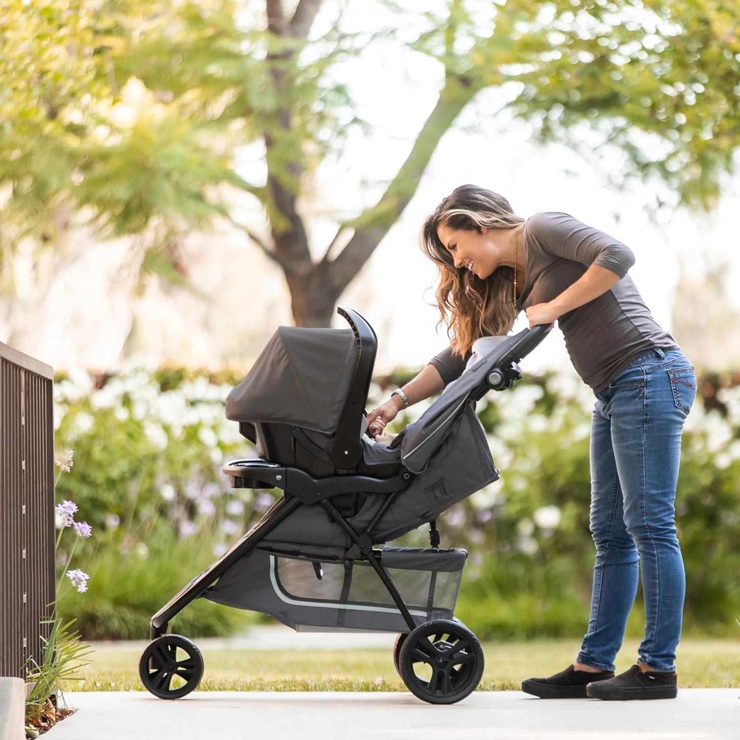 Baby Trend Stroller and EZ-Lift Infant Car Seat, EZ Ride Travel System, Dash Grey