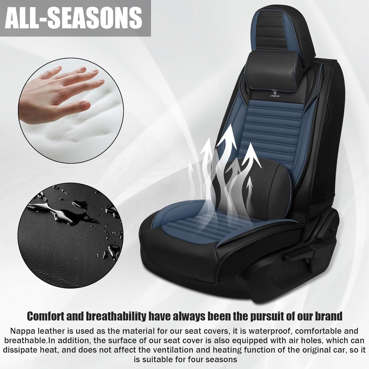 Seat Covers Fit for Mini Convertible 2009-2025 Premium Leather Car Seat Covers, Waterproof Non-Slip and Airbag Compatible, Fashion Car Seat Protector (Black Red,Front Set with Pillow)