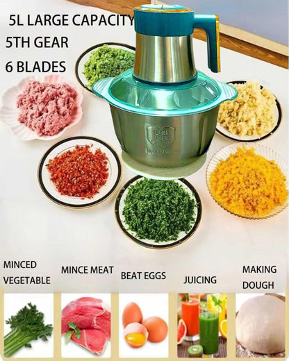 3L Electric Meat Grinder, Stainless Steel Dough Machine, 300w Strong Food Processing Machine, 5-Speed Mode, Used For Dough Stirring, Onion, Meat, Nuts, Fruits, Garlic, Vegetables, Baby Food