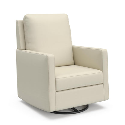 Storkcraft Calabasas Upholstered Nursery Swivel Glider (Fog) – GREENGUARD Gold Certified, CertiPUR-US Certified Foam, Pillow-Based Comfortable Swivel Glider