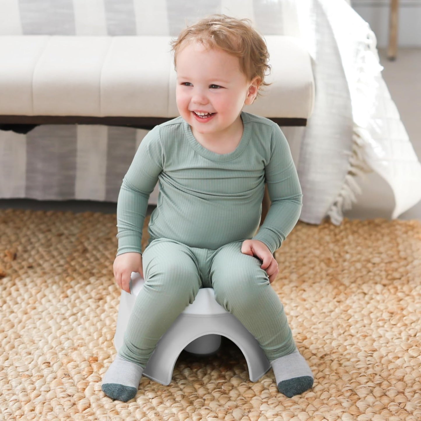 Jool Baby 2-in-1 Toddler Potty Chair + Training Seat for Toilet Training – Splash Guard, Easy to Clean (Sage)