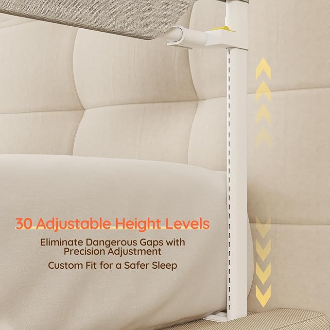 colorfarm King Size Toddler Bed Rail 3 Pack Bed Rails Guard with Safety Lock - Adjustable Bedrails Bed Fence for Infant Baby Toddlers Child (78.7x78.7x74.8)