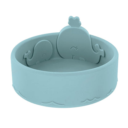 Nuby Animal Friend Silicone Round Bowl - Toddler Bowl - 6+ Months - Pink Whale Bowl