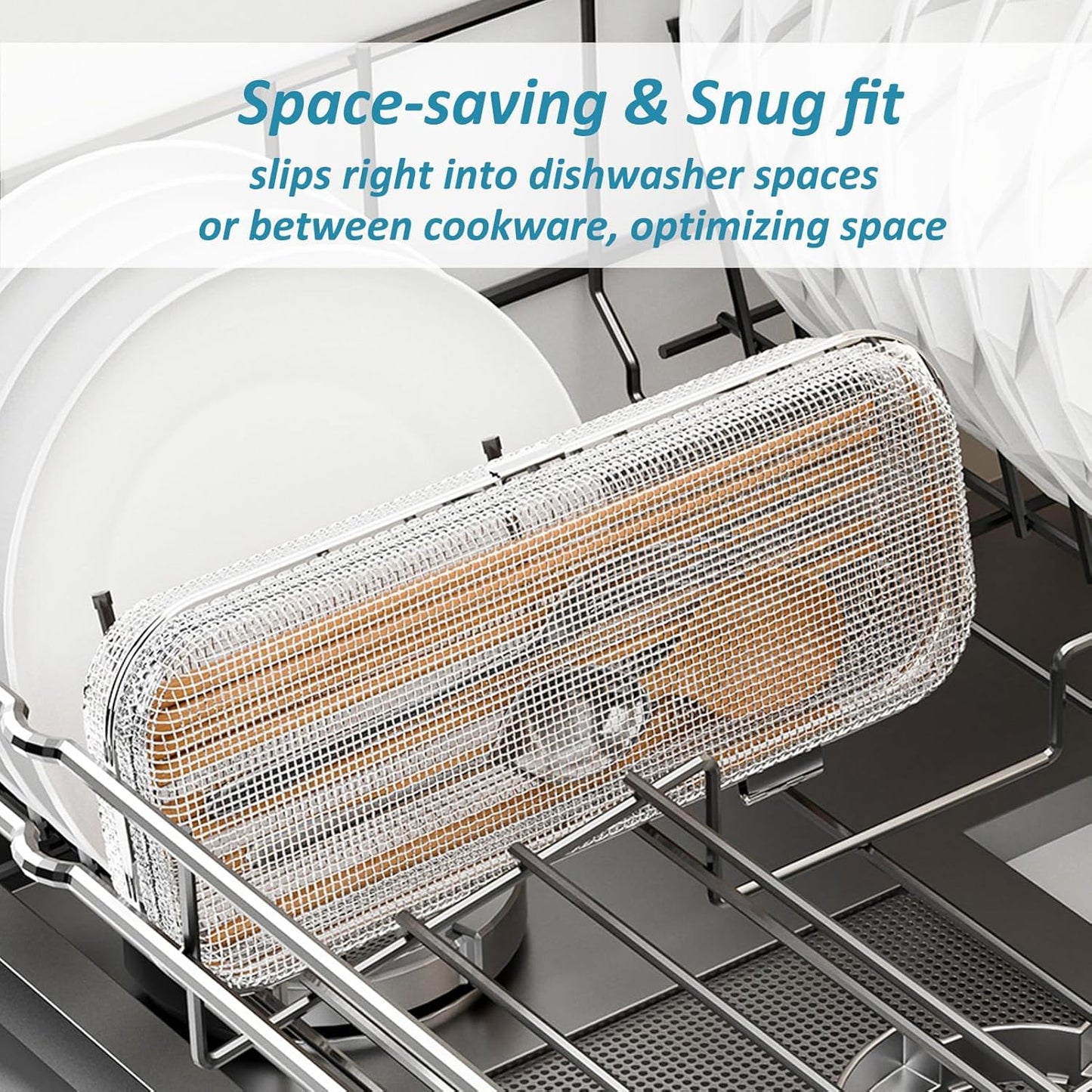 Stainless Steel Dishwasher Basket for Utensils - 18/8 Food-Grade, Custom Fit Size Secure Hold Design Prevents Slipping | Food-Grade Metal & 10-Mesh Drying Tech