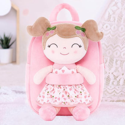 Gloveleya Kids Backpack Toddler Backpack Plush Backpack with Soft Doll Cherry Girl Pink 9 Inches New…