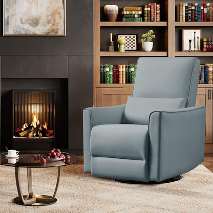 Garvee 360° Swivel Rocking Recliner Glider Chair – High-Back PU Leather Deep Seat Manual Recliner for Nursery, Living Room, Bedroom & Home Theater