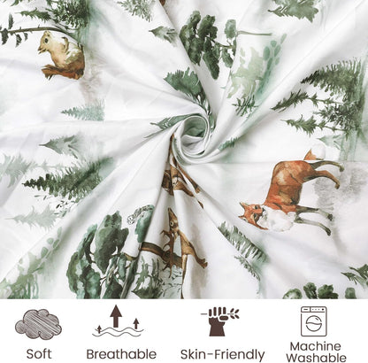 PHF 3 Pack Soft Mini Crib Sheets, Floral & Animal Pack N Play Sheets for Baby Boys Girls, No Slip Universal Fit for Pack N Play, Playard, Portable and Mini Crib Mattresses,Floral & Animal
