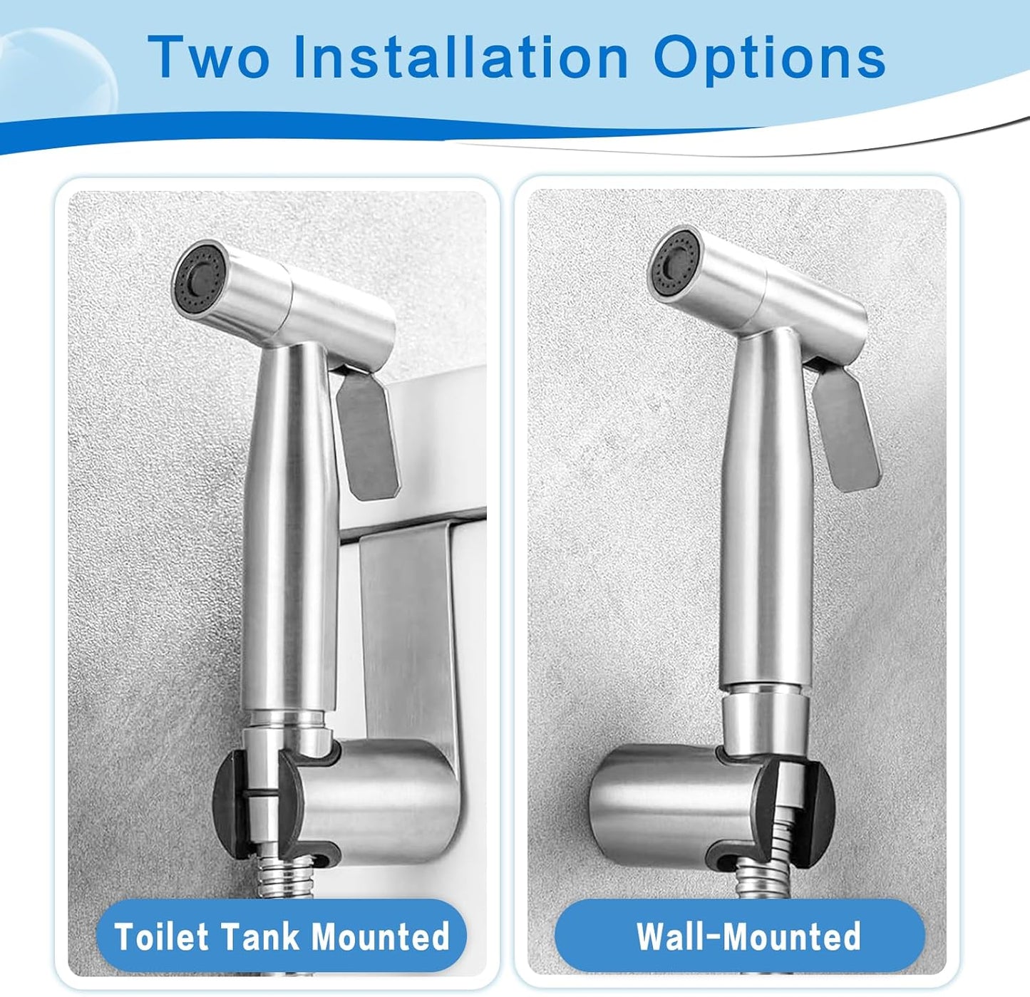 Handheld Bidet Sprayer for Toilet, IDMAX Jet Sprayer for Toilet Muslim Shower Set with 49-inch Hose and Bracket, Adjustable Bidet Attachment Water Pressure Controlfor Feminine Wash