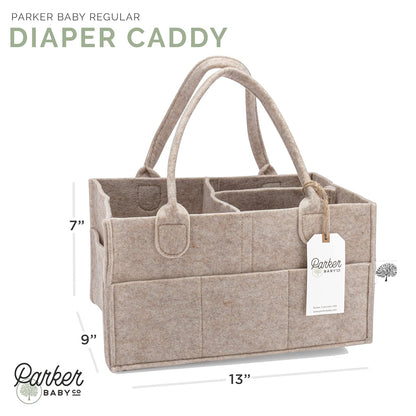Parker Baby Diaper Caddy - Nursery Storage Bin and Car Organizer for Diapers and Baby Wipes - White, Large