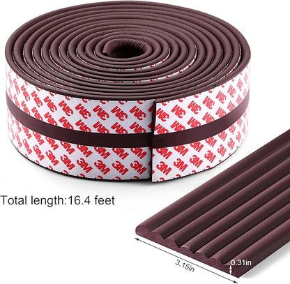 Baby Proofing Edge Corner Protector, 16.4 ft Edge Guards Padding with 3M Adhesive, Extra-Wide Soft Rubber Foam Padding, Furniture,Sharp Edge Safety Corner Edge Bumper Guard-Brown