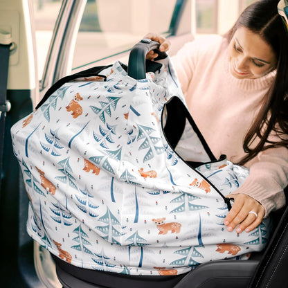 KeaBabies Winter Car Seat Cover Baby, Newborn - Universal Fit Infant Carseat Covers Baby Girl, Boy, Breathable, Lightweight Blanket, Easy to Use Stroller Canopy, Rain, Wind, Sun Shade (Laurel)