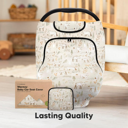 KeaBabies Winter Car Seat Cover Baby, Newborn - Universal Fit Infant Carseat Covers Baby Girl, Boy, Breathable, Lightweight Blanket, Easy to Use Stroller Canopy, Rain, Wind, Sun Shade (Laurel)