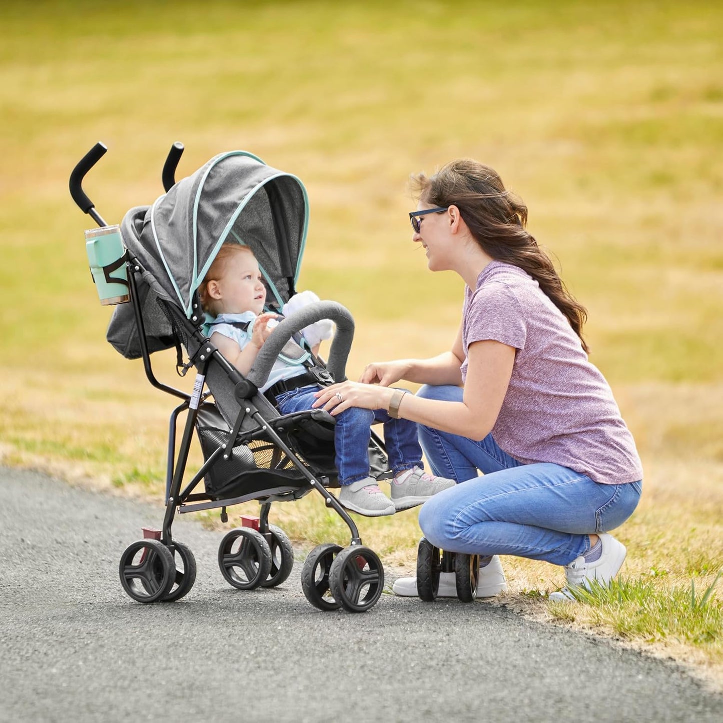 Dream On Me Vista Moonwalk Stroller, Disney Approved Lightweight Stroller for Toddlers and Infants, One-Hand Fold, Reclining Seat, Canopy with Sun Visor, Everyday & Travel Ready