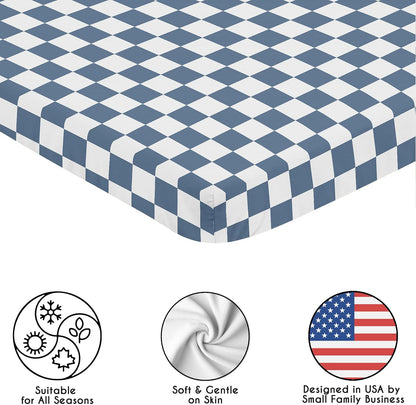 Sweet Jojo Designs 2-Piece Baby Bassinet Sheets Set (Black/White Gingham Checkered Plaid) for Boy/Girl, Infant Newborn Nursery, Oval, Rectangle & Hourglass Mattress (Solid Onyx & Classic Checkerboard)