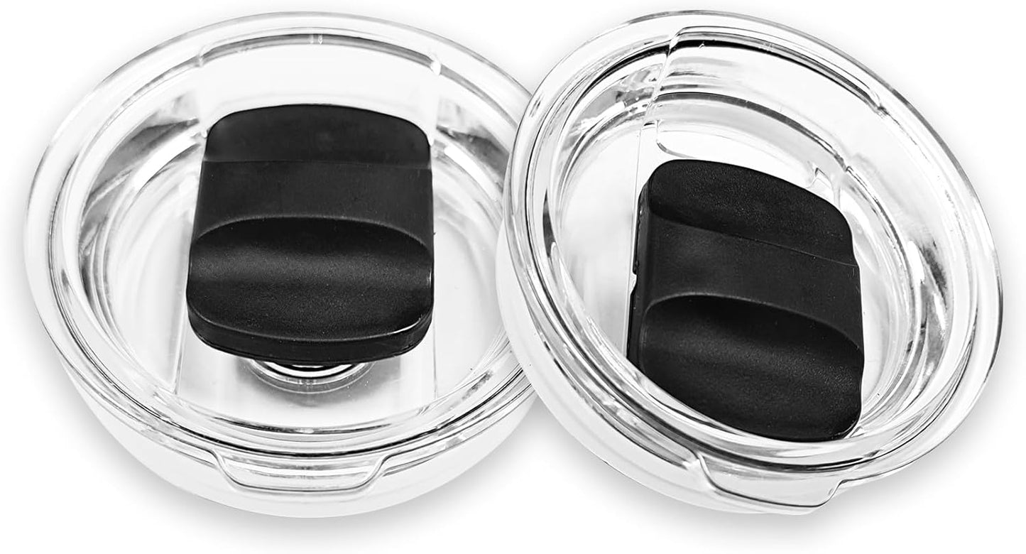 10 oz Wine Tumbler Lid Replacement for YETI Espresso Mugs 6 oz, Stackable Cup 8 oz, 10 oz Tumbler Magslider Lids - BPA Free, Spill Proof, 2-Pack