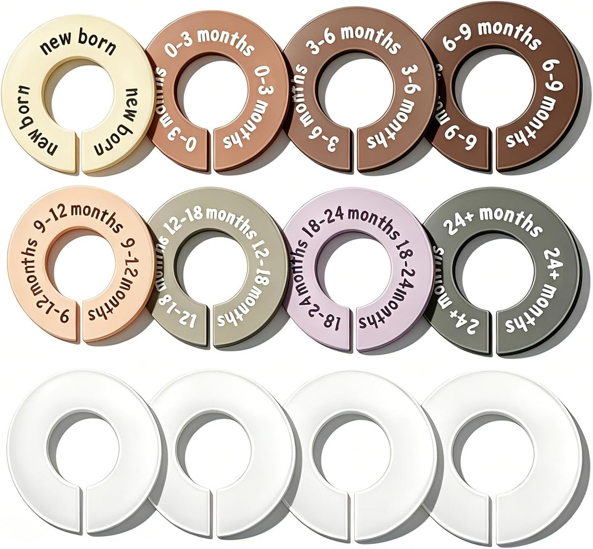 12 Pcs Baby Closet Dividers, Double-Sided Baby Size Closet Dividers