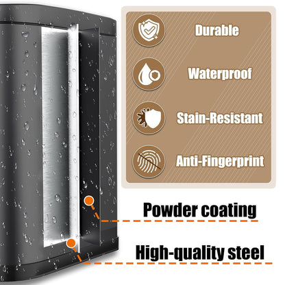 Dog Poop Trash Can Outside with Odor Control Lid & Step Pedal, 3.2Gal Stainless Steel Outdoor Trash Can, Waterproof Dog Waste Container Station - Includes Carbon Filters & Paw Stickers