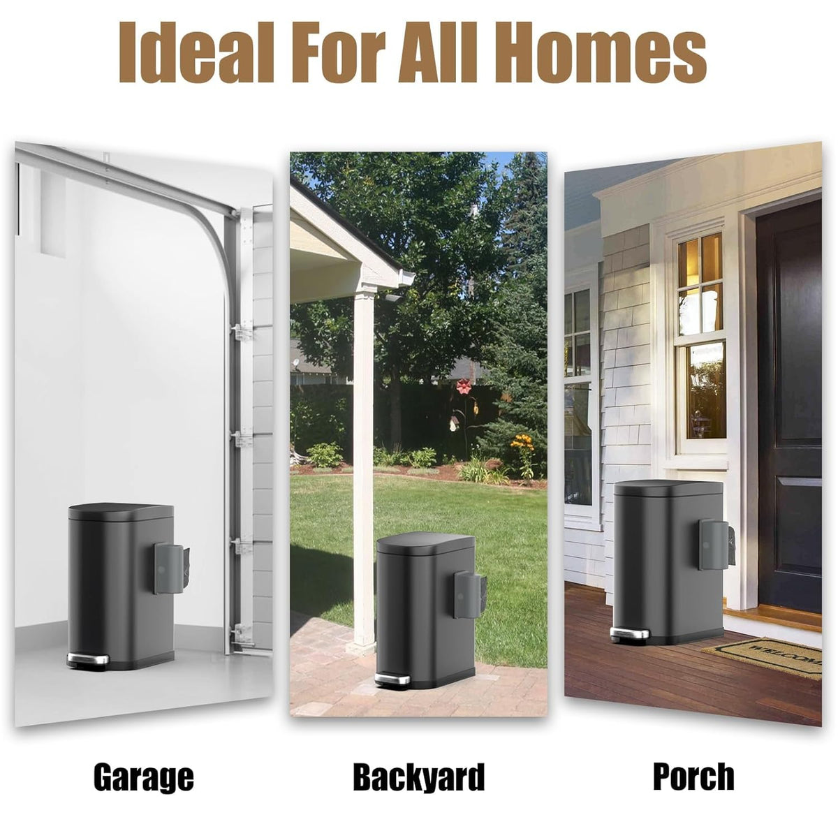 Dog Poop Trash Can Outside with Odor Control Lid & Step Pedal, 3.2Gal Stainless Steel Outdoor Trash Can, Waterproof Dog Waste Container Station - Includes Carbon Filters & Paw Stickers