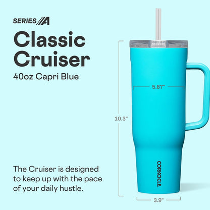 Cruiser Tumbler 40 oz Triple Insulated, Gloss Powder Blue