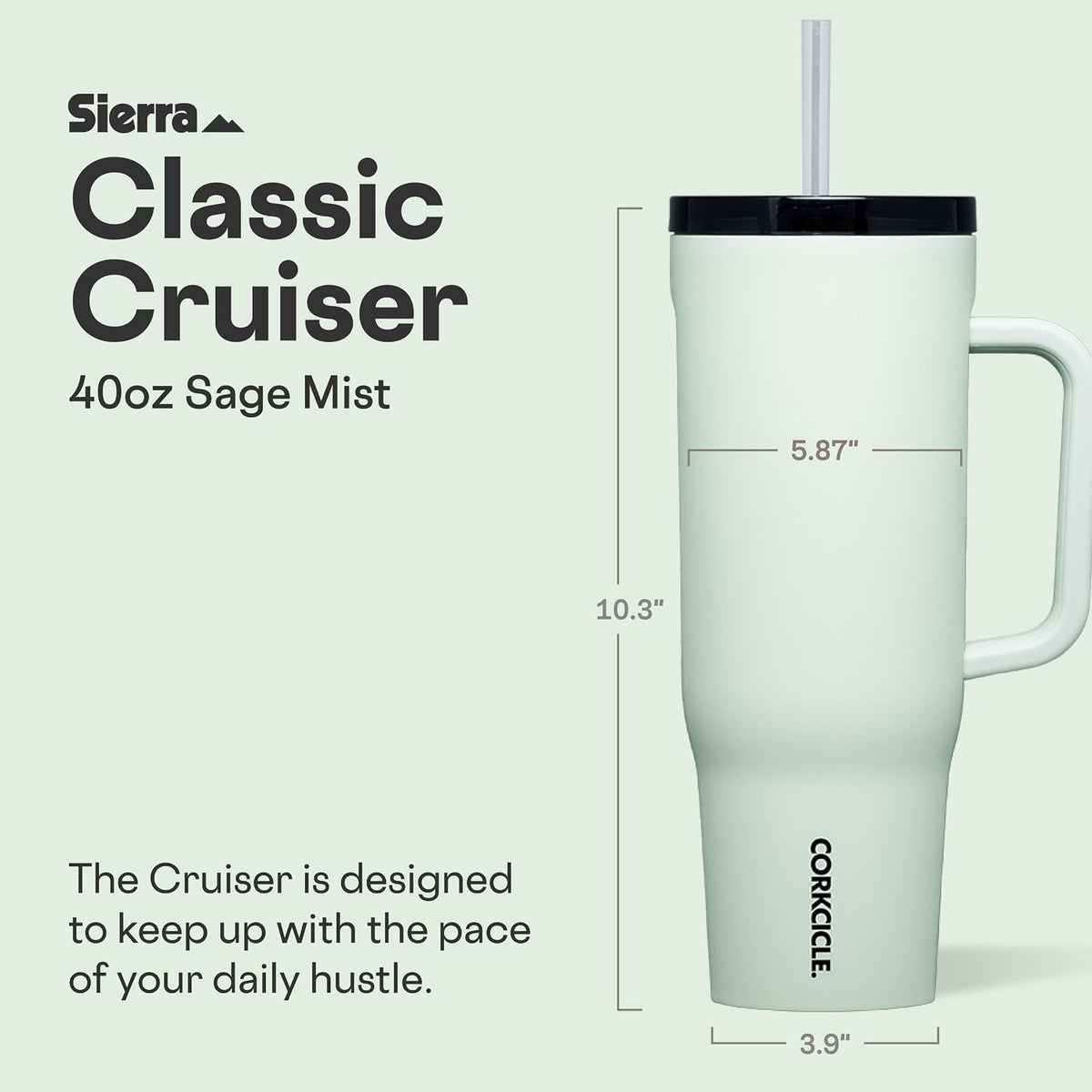Cruiser Tumbler 40 oz Triple Insulated, Gloss Powder Blue