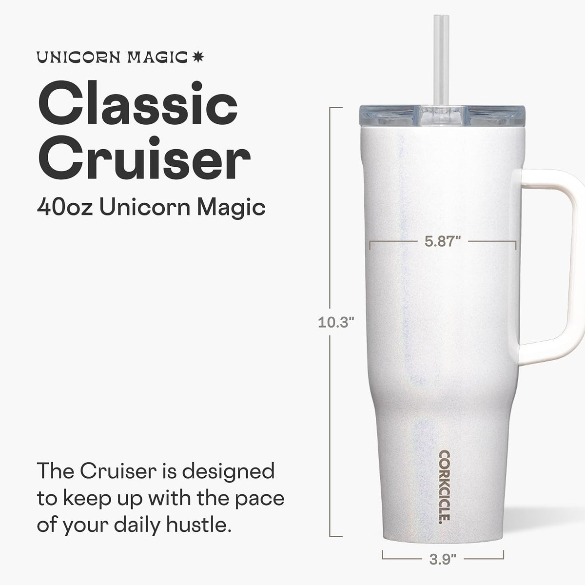 Cruiser Tumbler 40 oz Triple Insulated, Gloss Powder Blue