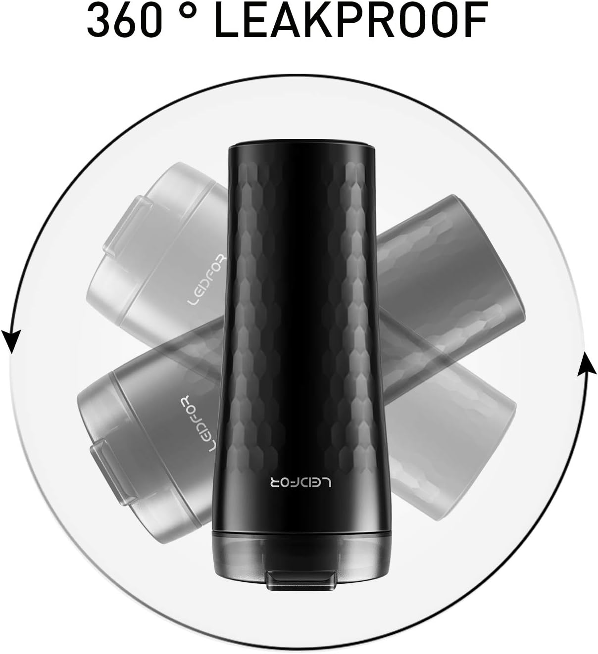 Coffee Travel Mug Tumbler Thermal Cup Vacuum Insulated Stainless Steel Leakproof Lid Keep Hot Cold 16-Ounce Black