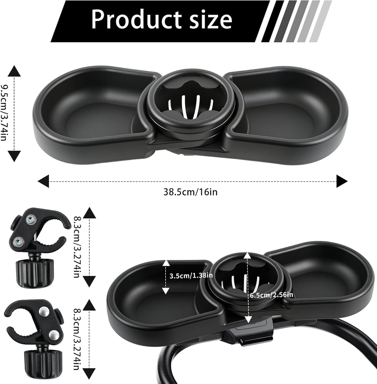Snack Tray Compatible with Joie Stroller,BPA-Free 3in1 Stroller Snack Tray