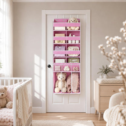 Extra Large Over The Door Organizer with Clear Pockets - 8 Compartments & XL Bottom Storage, Heavy-Duty Hanging Organizer for Bathroom, Bedroom, Closet (57 Inch Height).