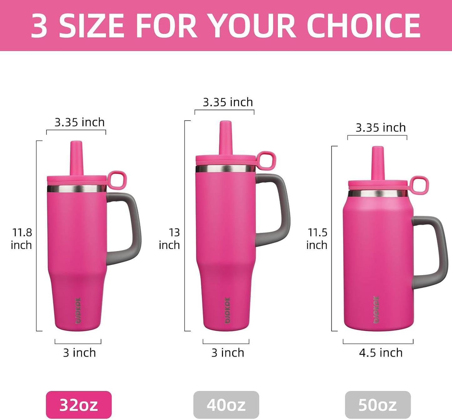 32 oz Insulated Tumbler with Handle, Straw & Lid, Stainless Steel | Leak Proof, Travel, Thermal, Double Wall Vacuum, Keeps Hot/Cold, Spill Proof, BPA Free, Dishwasher Safe, Camping, Navy Blue