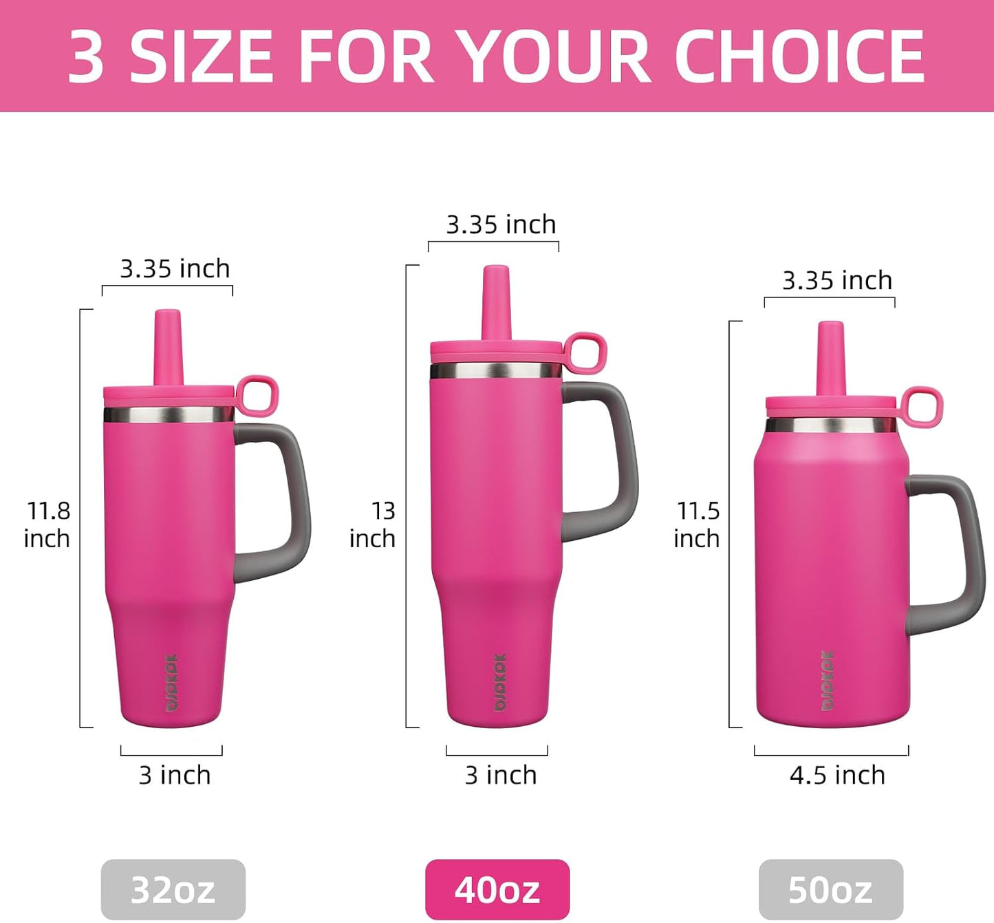 32 oz Insulated Tumbler with Handle, Straw & Lid, Stainless Steel | Leak Proof, Travel, Thermal, Double Wall Vacuum, Keeps Hot/Cold, Spill Proof, BPA Free, Dishwasher Safe, Camping, Navy Blue