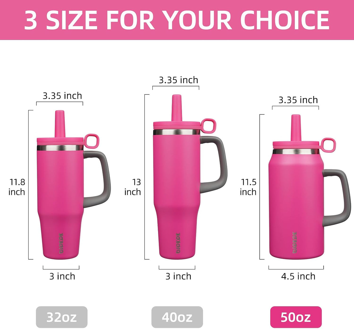 32 oz Insulated Tumbler with Handle, Straw & Lid, Stainless Steel | Leak Proof, Travel, Thermal, Double Wall Vacuum, Keeps Hot/Cold, Spill Proof, BPA Free, Dishwasher Safe, Camping, Navy Blue