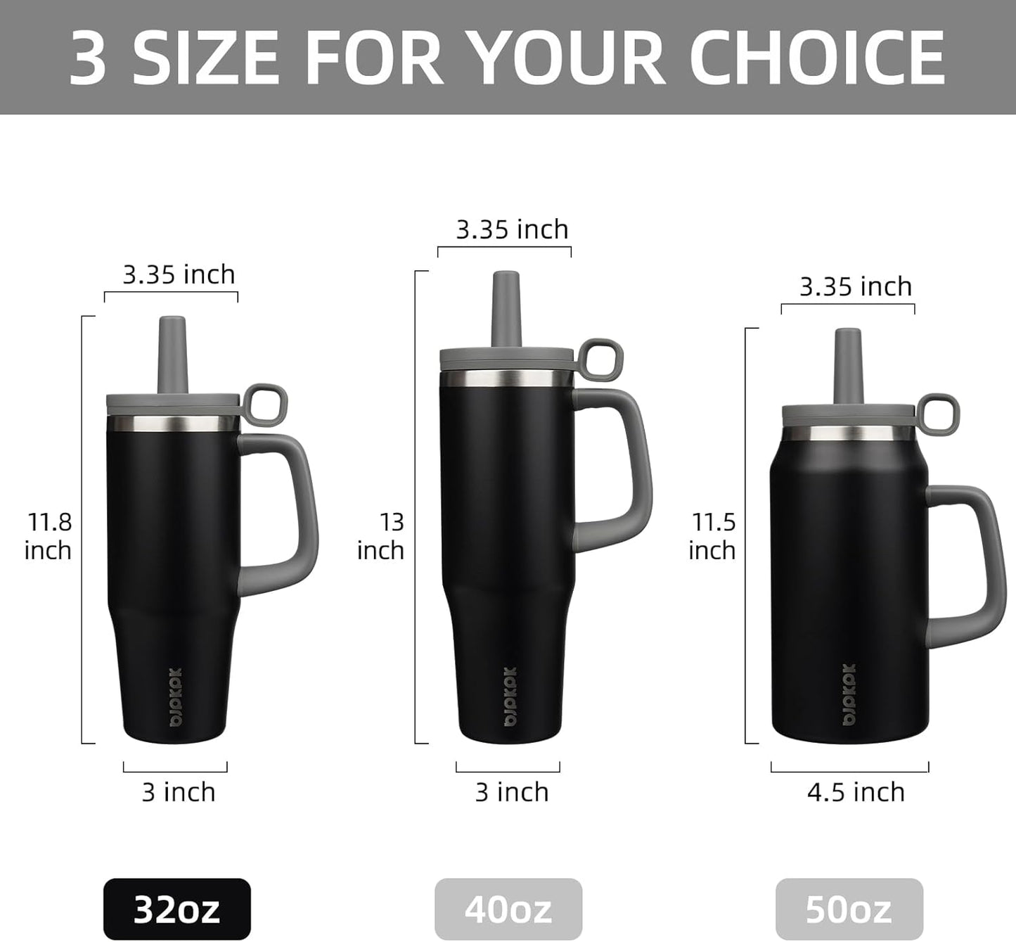 32 oz Insulated Tumbler with Handle, Straw & Lid, Stainless Steel | Leak Proof, Travel, Thermal, Double Wall Vacuum, Keeps Hot/Cold, Spill Proof, BPA Free, Dishwasher Safe, Camping, Navy Blue